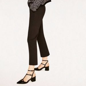 Zara Black Patent Leather Double Strap